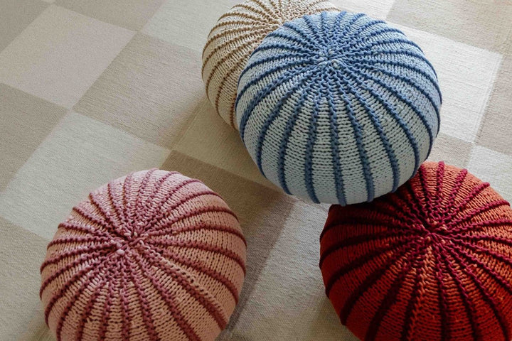 Knitted pouffe ZIGGY | BABY BLUE - Zuri House