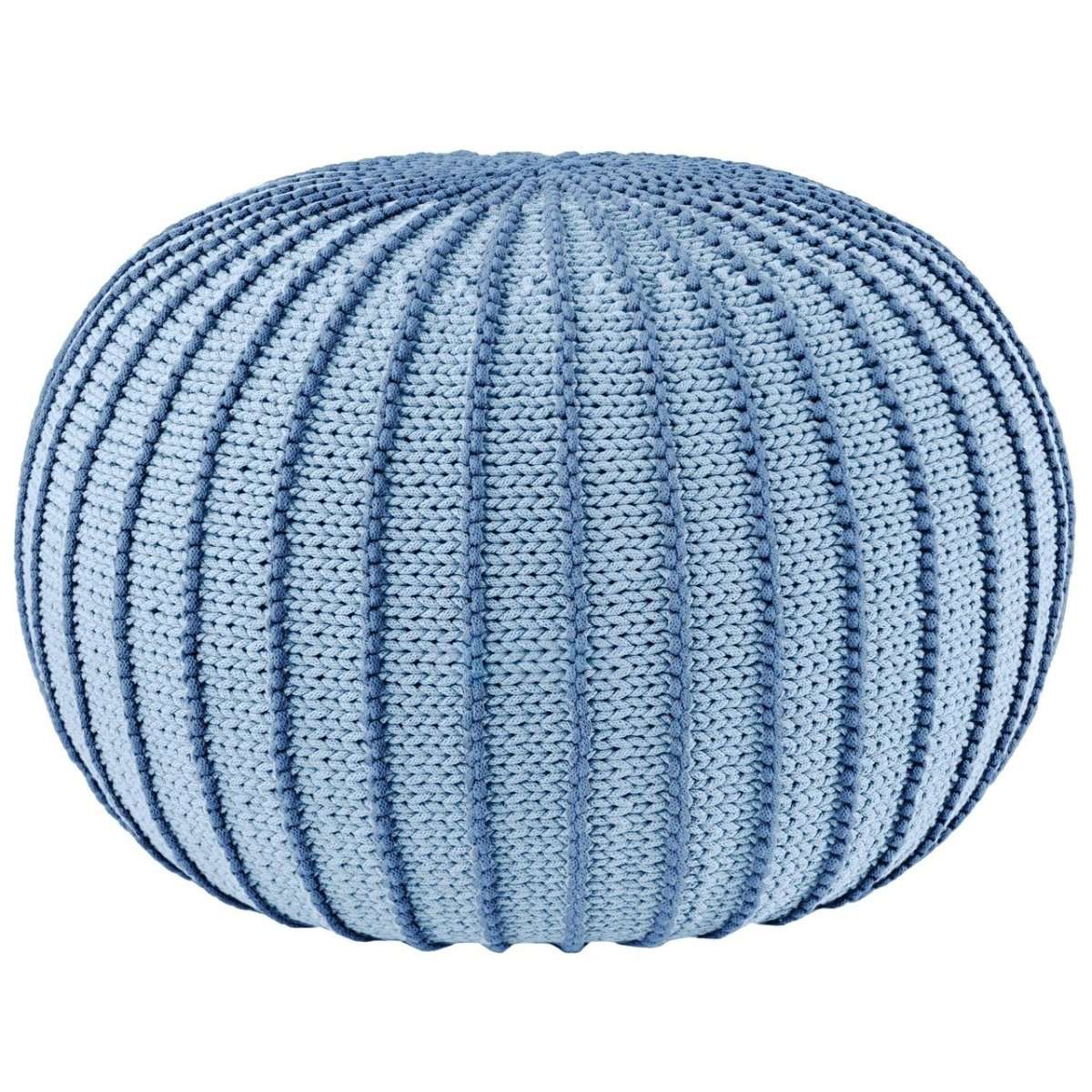 Knitted pouffe ZIGGY | BABY BLUE - Zuri House