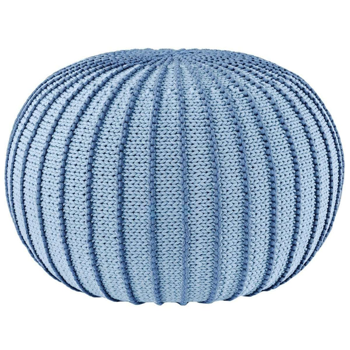 Knitted pouffe ZIGGY | BABY BLUE - Zuri House