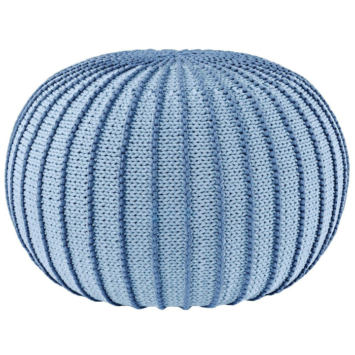 Knitted pouffe ZIGGY | BABY BLUE - Zuri House