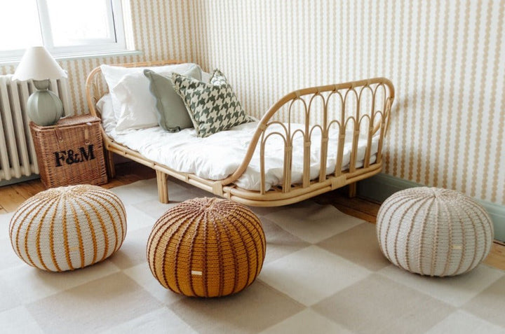 Knitted pouffe ZIGGY | BEIGE - Zuri House