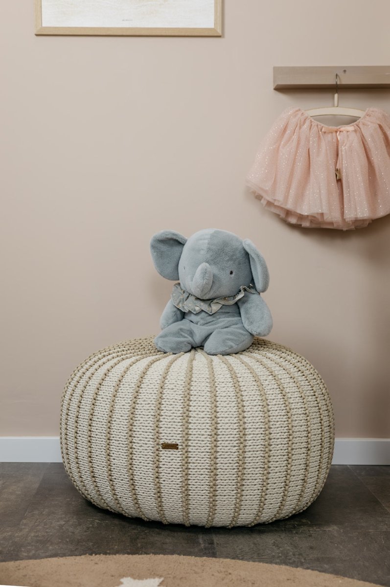 Knitted pouffe ZIGGY | BEIGE - Zuri House