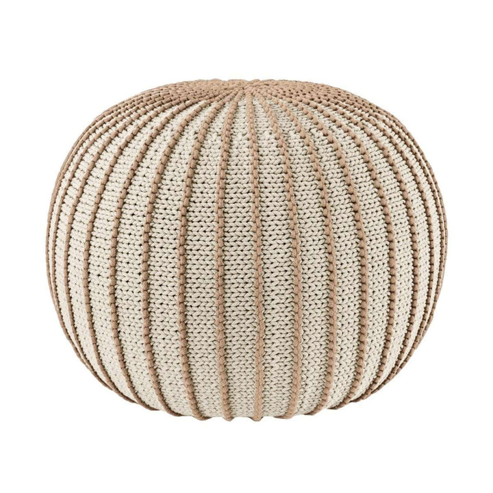 Knitted pouffe ZIGGY | BEIGE - Zuri House