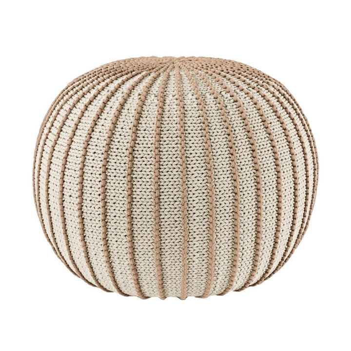 Knitted pouffe ZIGGY | BEIGE - Zuri House