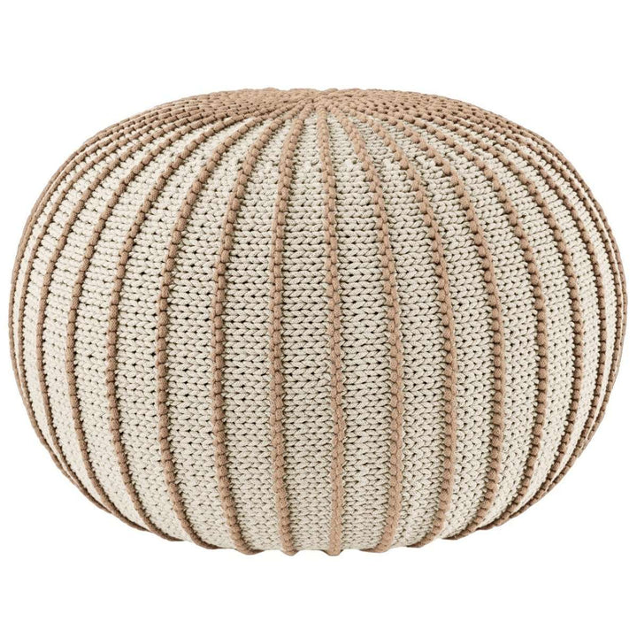 Knitted pouffe ZIGGY | BEIGE - Zuri House