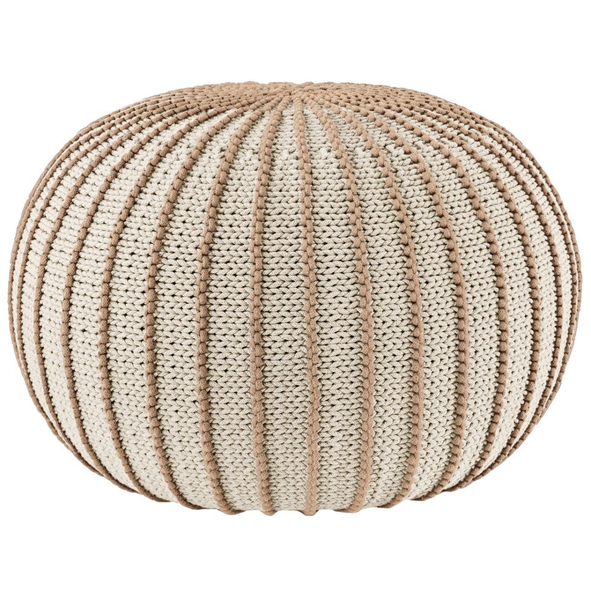 Knitted pouffe ZIGGY | BEIGE - Zuri House