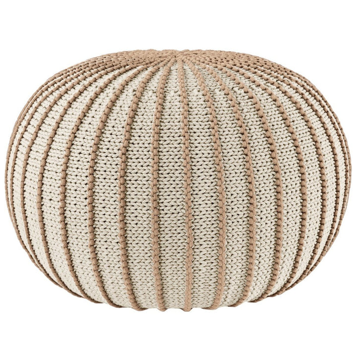 Knitted pouffe ZIGGY | BEIGE - Zuri House