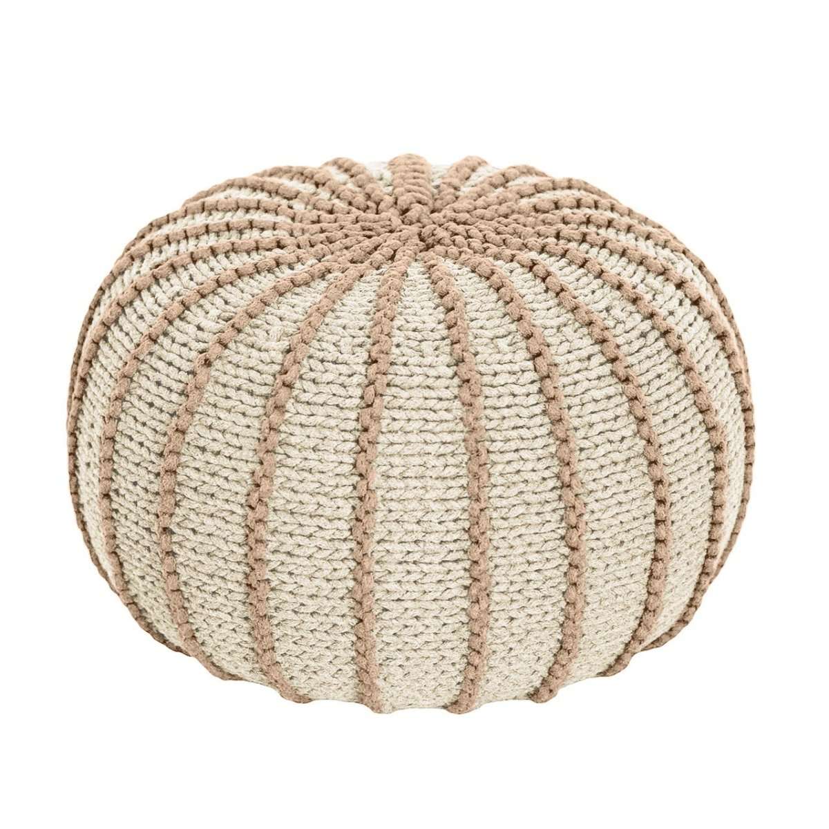 Knitted pouffe ZIGGY | BEIGE - Zuri House