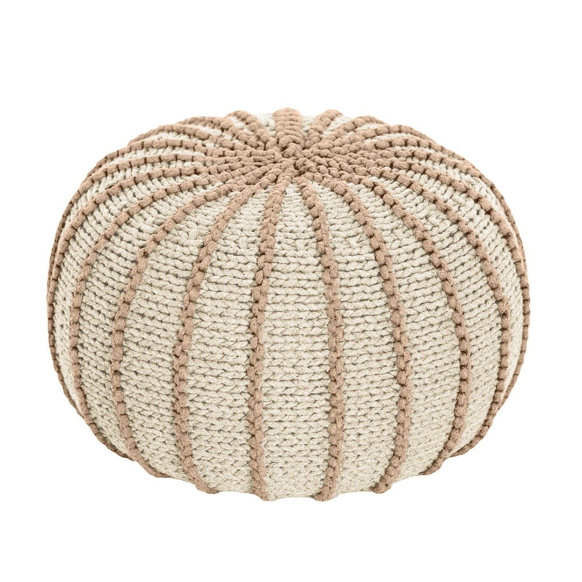 Knitted pouffe ZIGGY | BEIGE - Zuri House