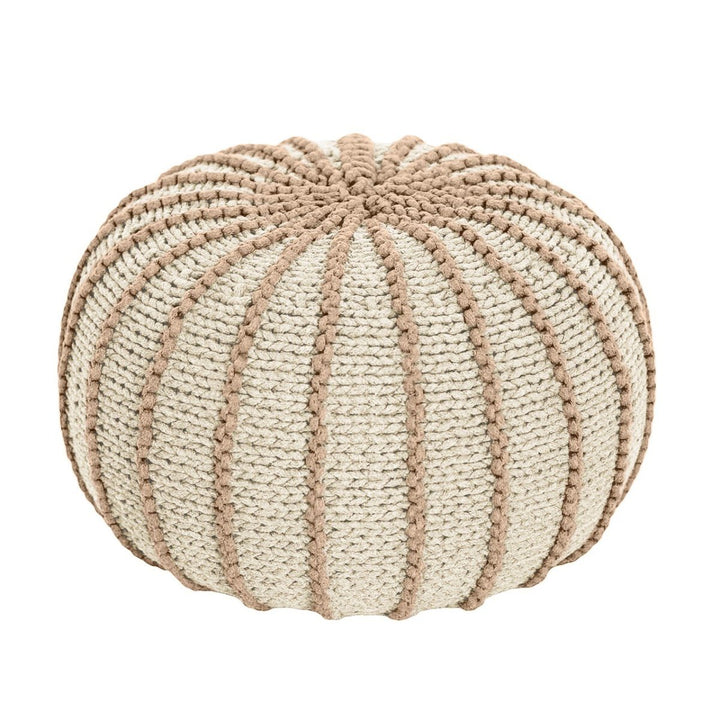 Knitted pouffe ZIGGY | BEIGE - Zuri House