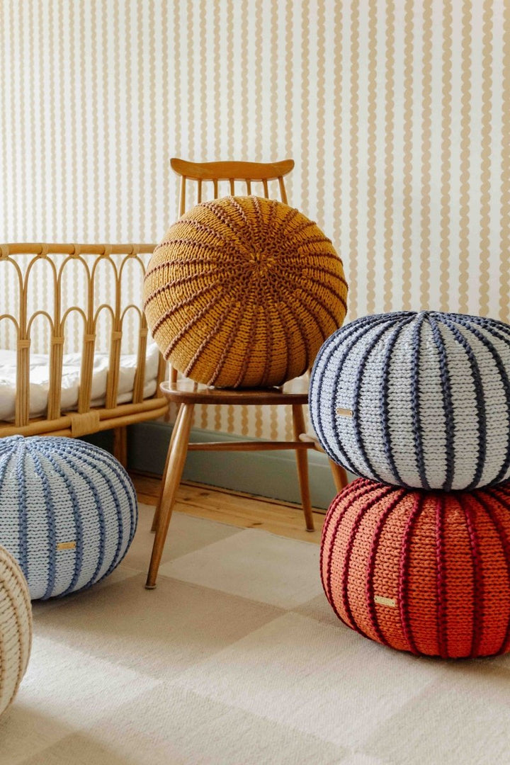 Knitted pouffe ZIGGY | CINNAMON - Zuri House