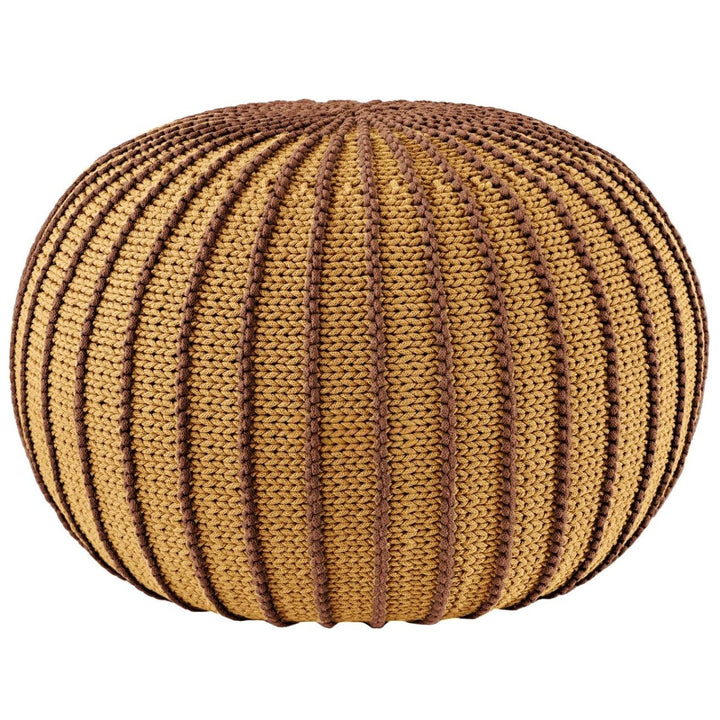 Knitted pouffe ZIGGY | CINNAMON - Zuri House