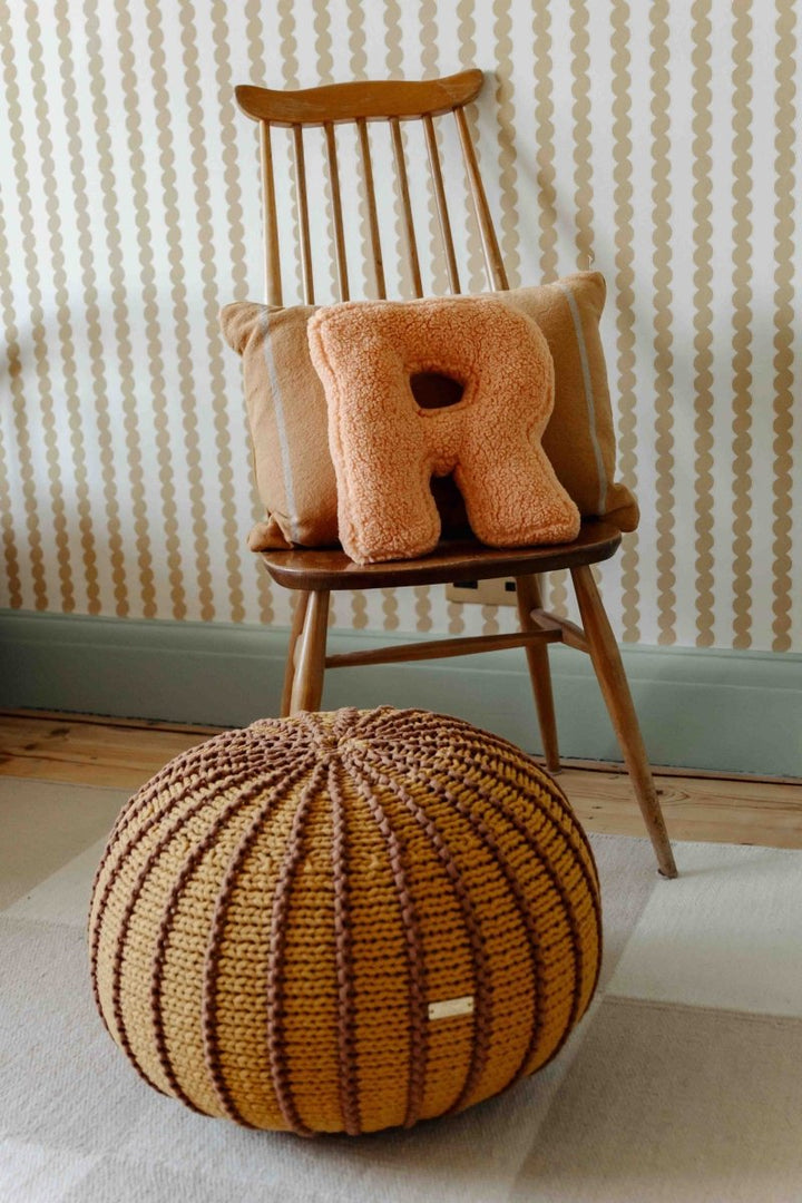 Knitted pouffe ZIGGY | CINNAMON - Zuri House