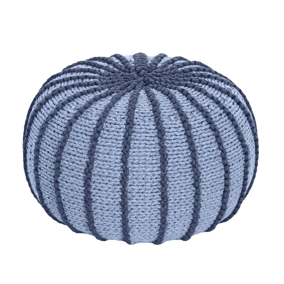 Knitted pouffe ZIGGY | DENIM BLUE - Zuri House