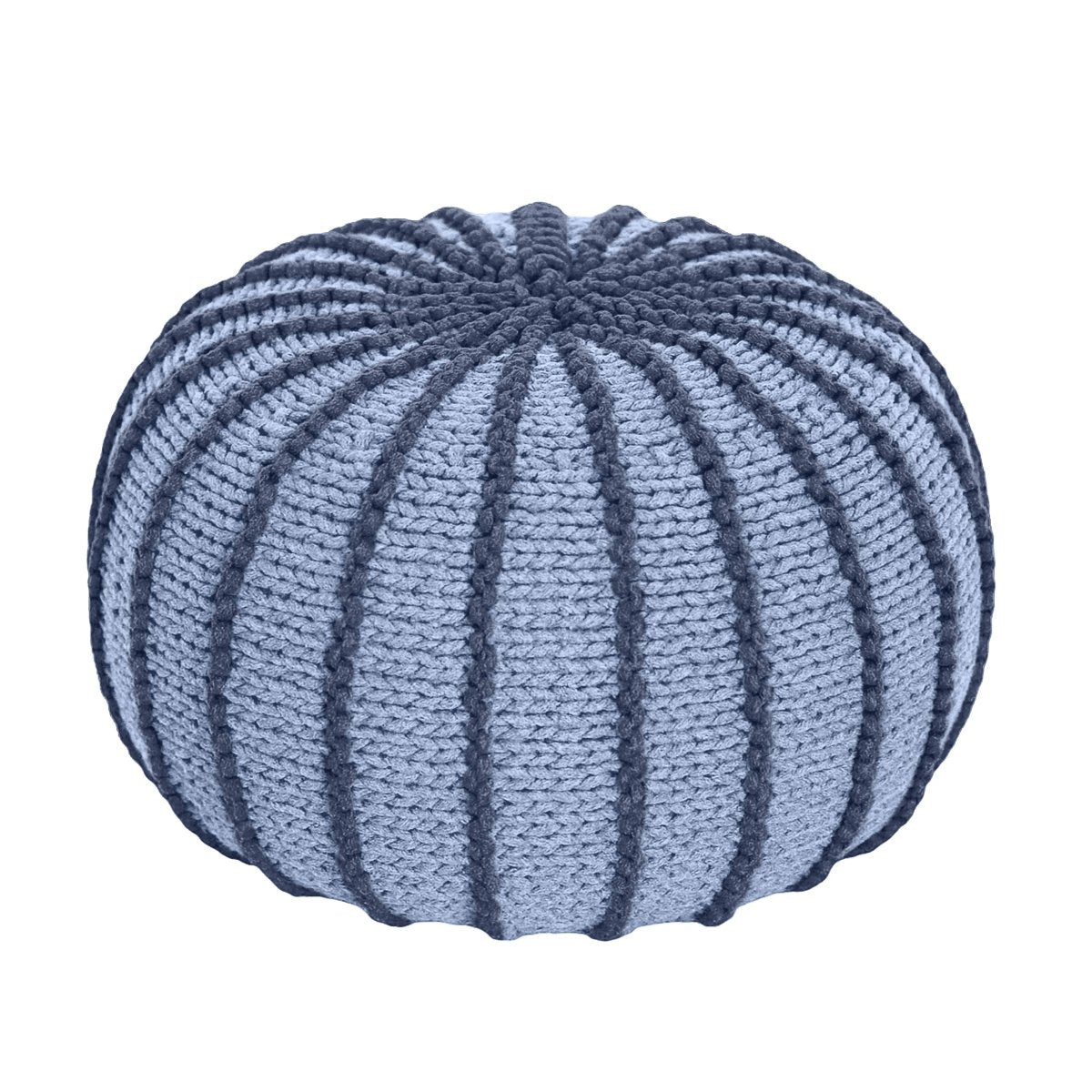 Knitted pouffe ZIGGY | DENIM BLUE - Zuri House
