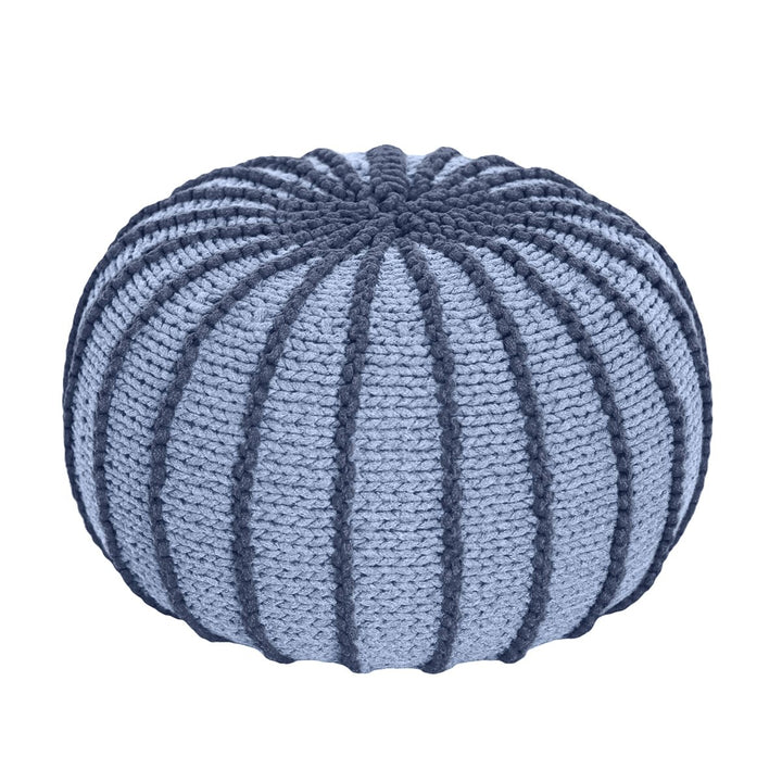 Knitted pouffe ZIGGY | DENIM BLUE - Zuri House