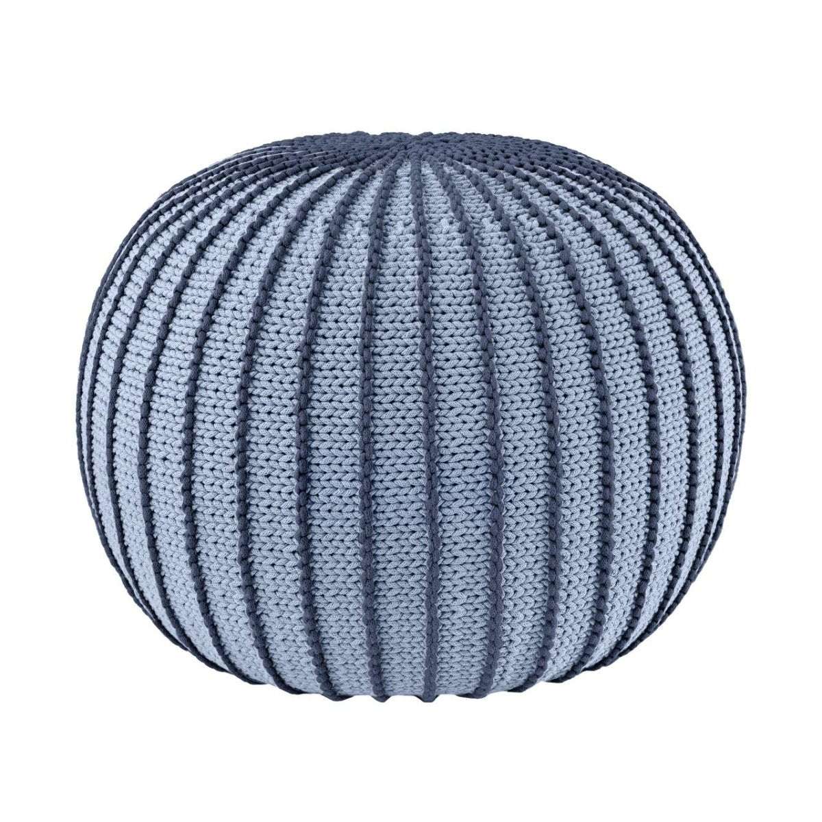Knitted pouffe ZIGGY | DENIM BLUE - Zuri House