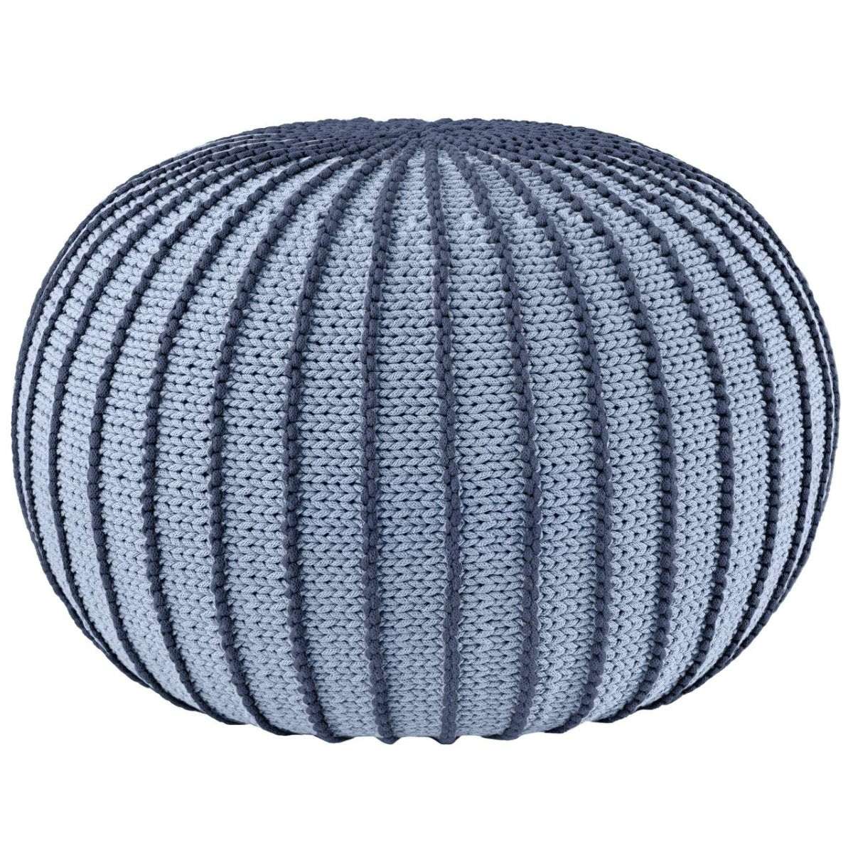 Knitted pouffe ZIGGY | DENIM BLUE - Zuri House