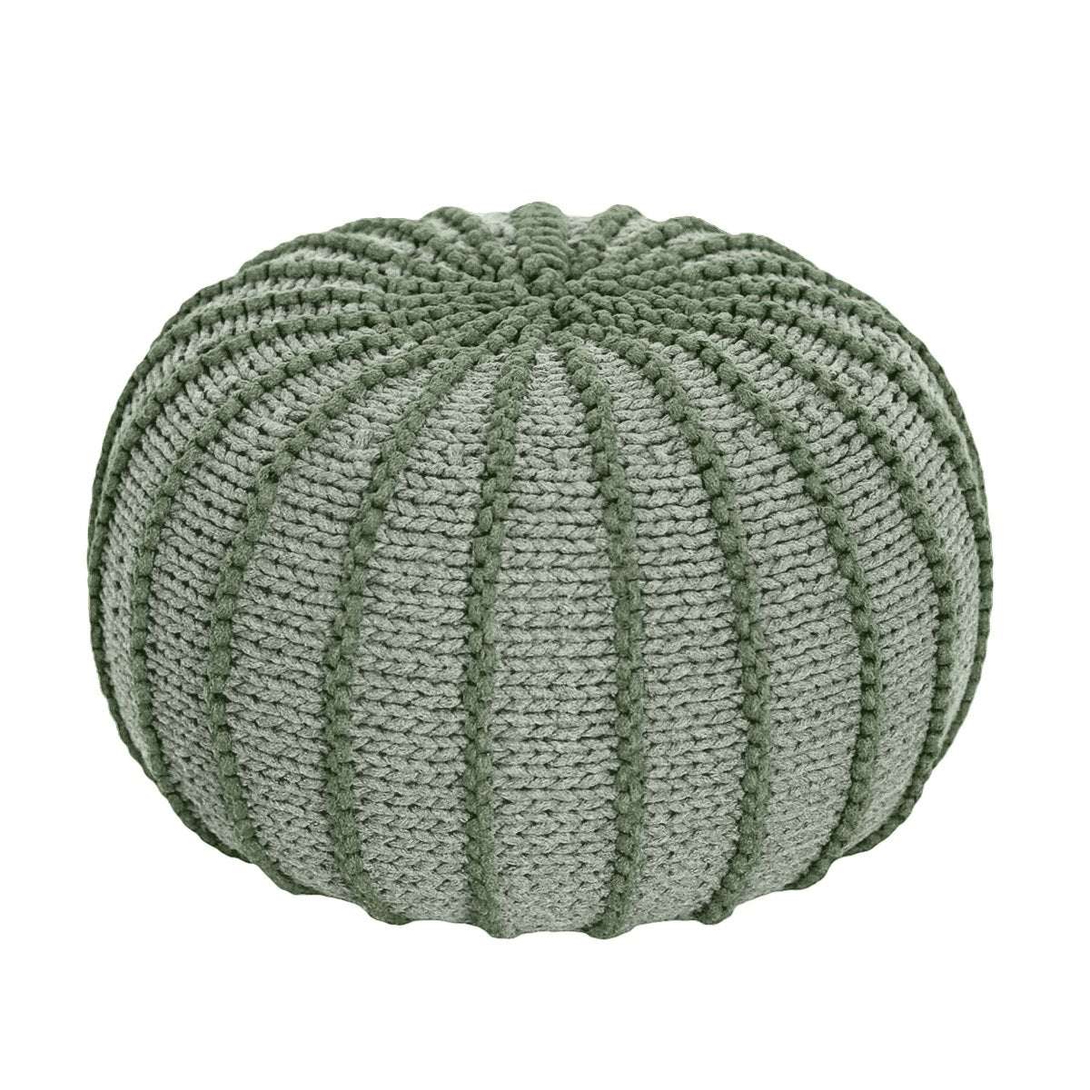 Knitted pouffe ZIGGY | LIGHT OLIVE - Zuri House