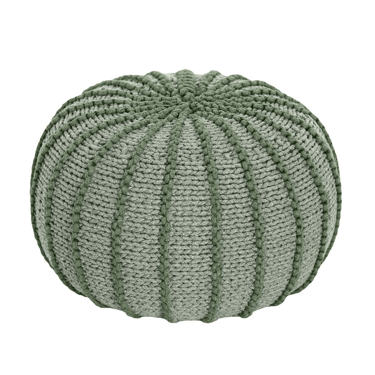 Knitted pouffe ZIGGY | LIGHT OLIVE - Zuri House