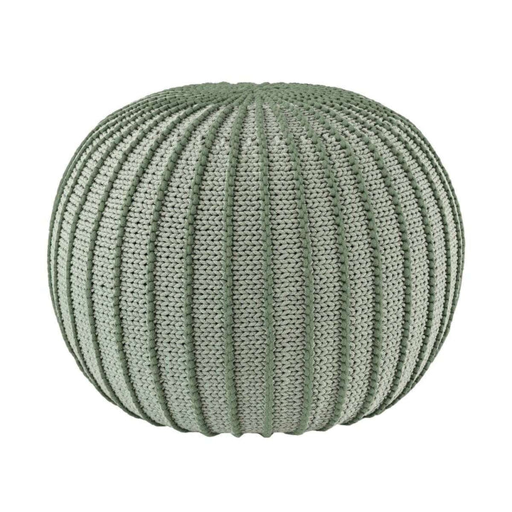 Knitted pouffe ZIGGY | LIGHT OLIVE - Zuri House