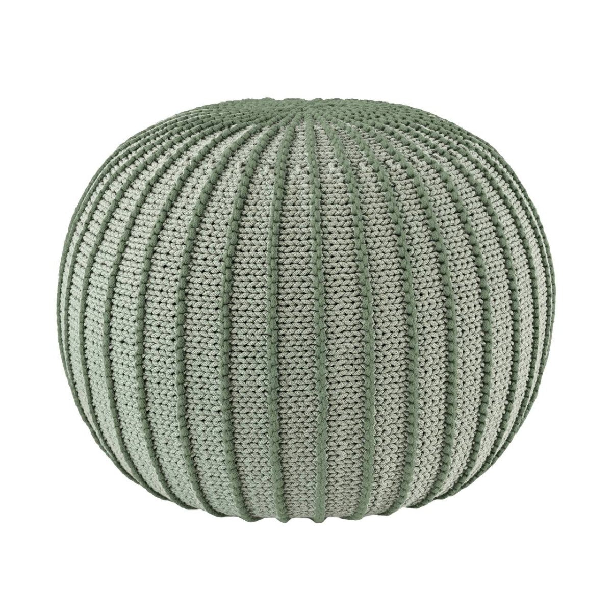 Knitted pouffe ZIGGY | LIGHT OLIVE - Zuri House