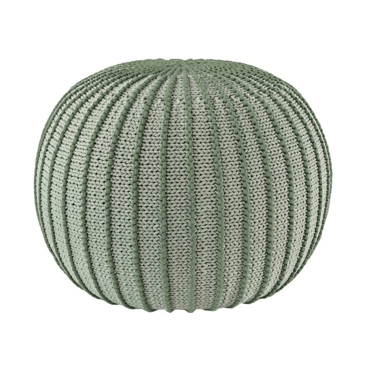 Knitted pouffe ZIGGY | LIGHT OLIVE - Zuri House