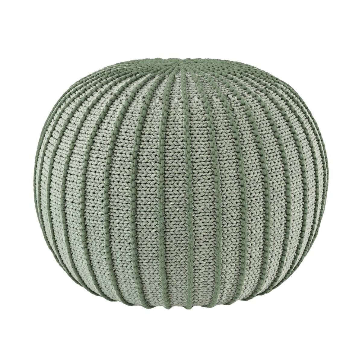 Knitted pouffe ZIGGY | LIGHT OLIVE - Zuri House