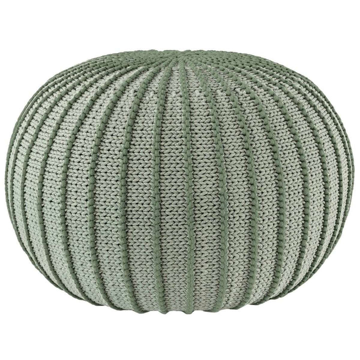 Knitted pouffe ZIGGY | LIGHT OLIVE - Zuri House
