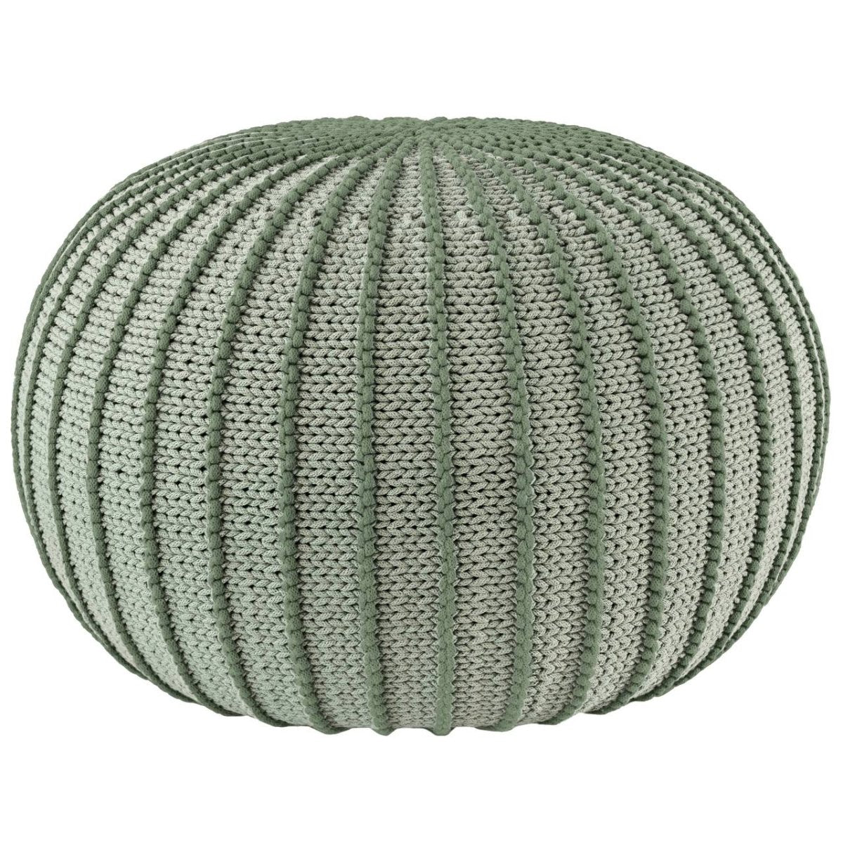 Knitted pouffe ZIGGY | LIGHT OLIVE - Zuri House