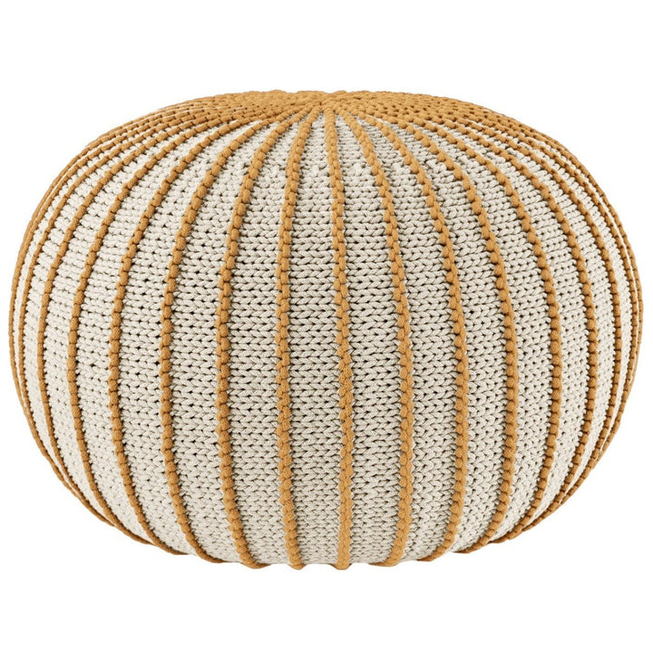 Knitted pouffe ZIGGY | MUSTARD - Zuri House
