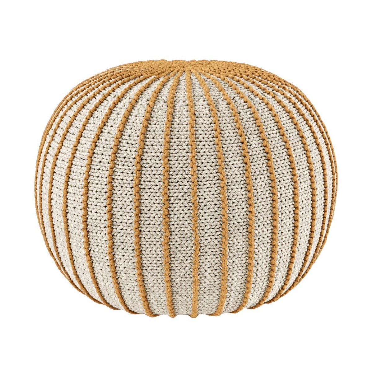 Knitted pouffe ZIGGY | MUSTARD - Zuri House