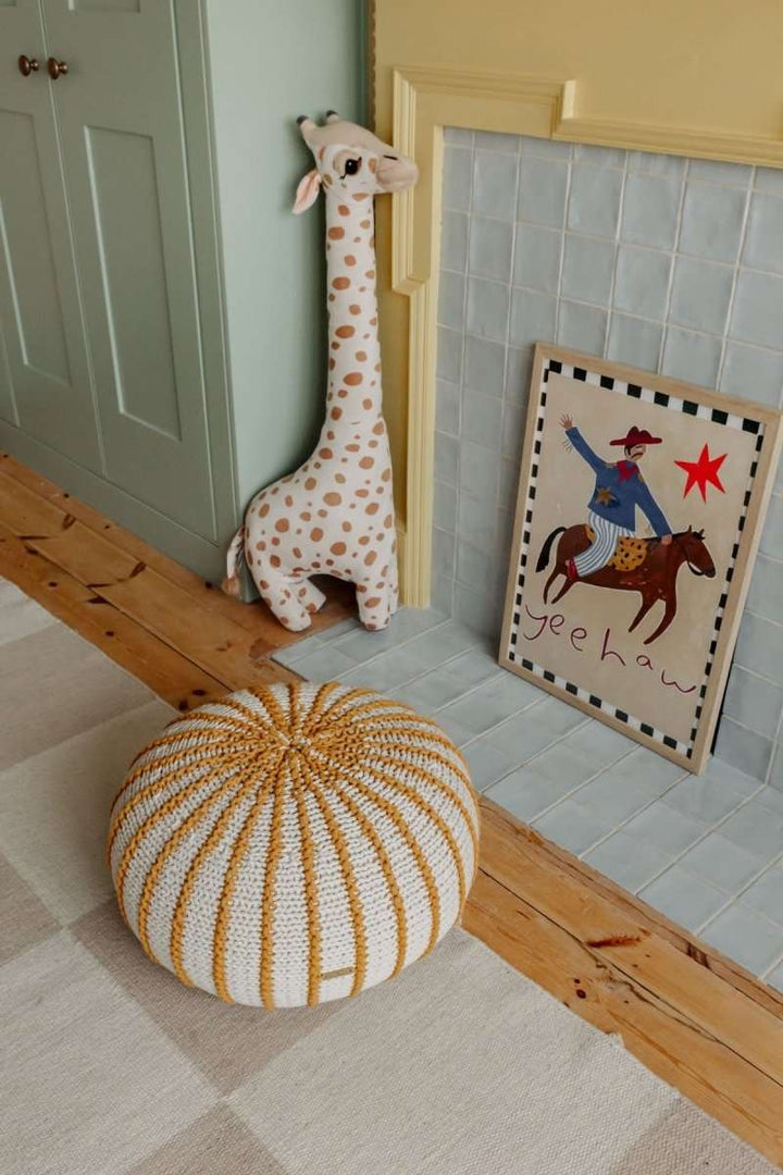 Knitted pouffe ZIGGY | MUSTARD - Zuri House