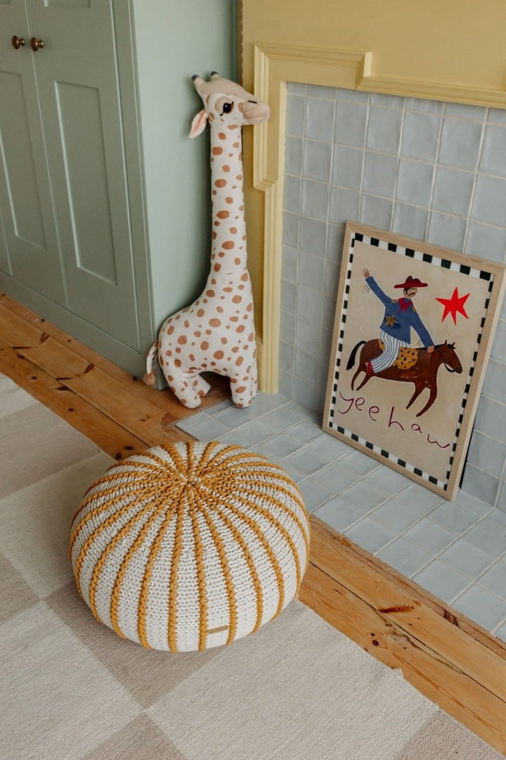 Knitted pouffe ZIGGY | MUSTARD - Zuri House