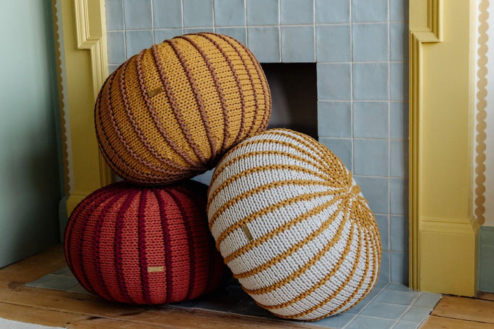 Knitted pouffe ZIGGY | MUSTARD - Zuri House