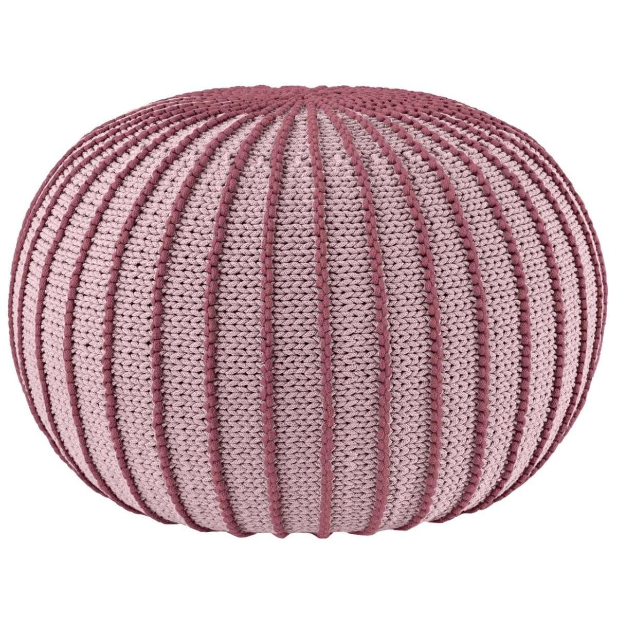 Knitted pouffe ZIGGY | POWDER PINK - Zuri House