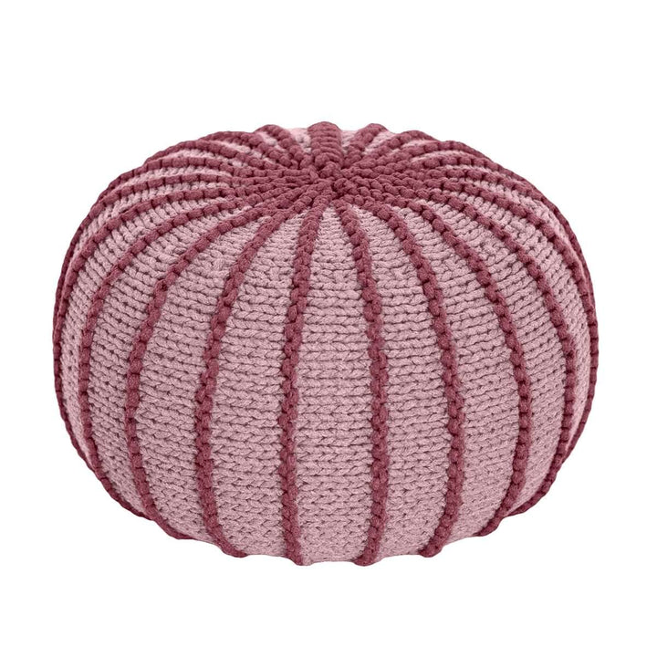 Knitted pouffe ZIGGY | POWDER PINK - Zuri House