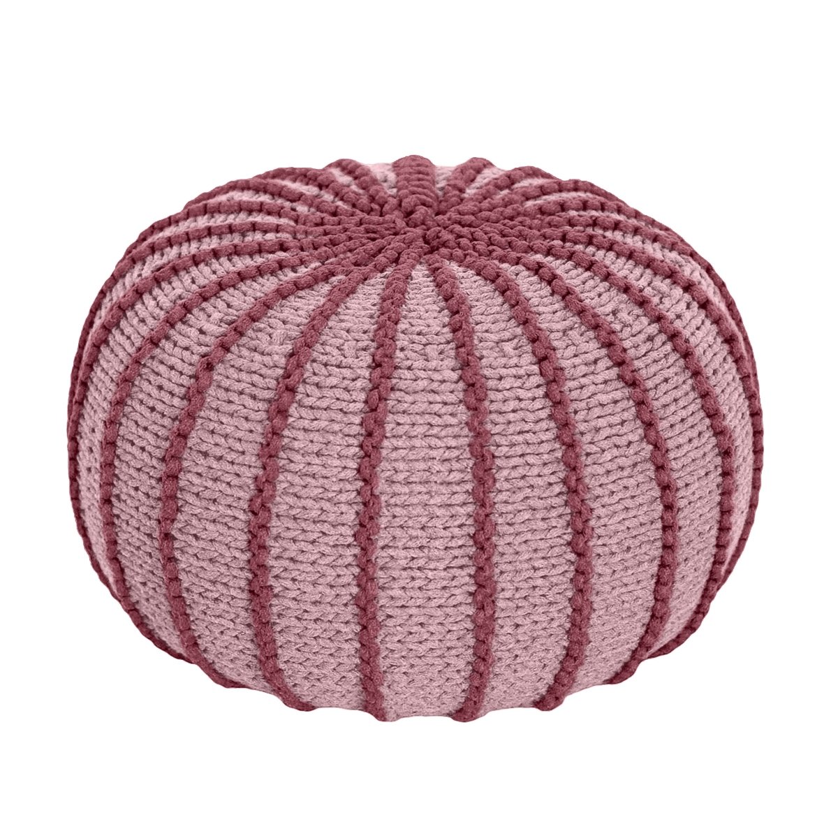 Knitted pouffe ZIGGY | POWDER PINK - Zuri House