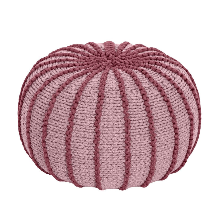 Knitted pouffe ZIGGY | POWDER PINK - Zuri House