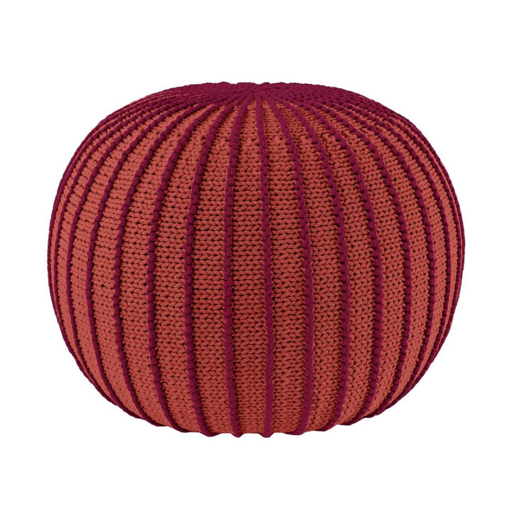 Knitted pouffe ZIGGY | TERRACOTTA - Zuri House