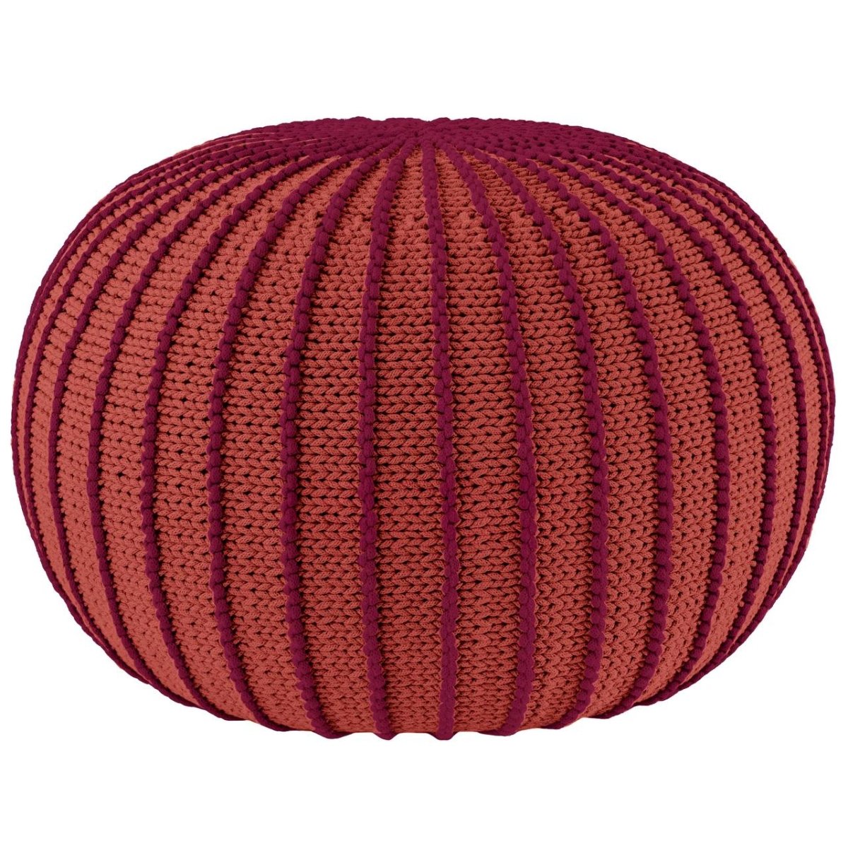 Knitted pouffe ZIGGY | TERRACOTTA - Zuri House