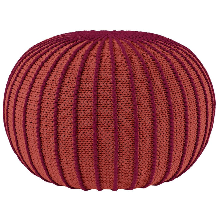 Knitted pouffe ZIGGY | TERRACOTTA - Zuri House