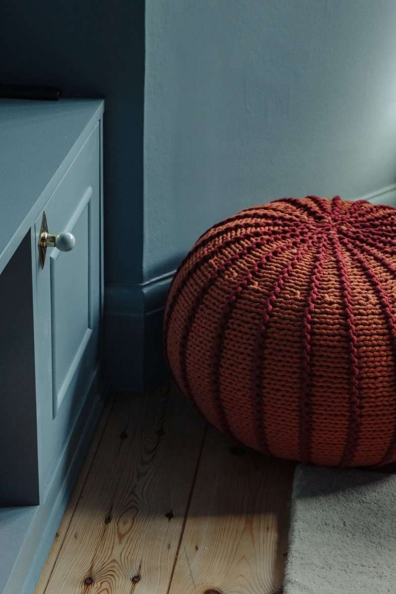 Knitted pouffe ZIGGY | TERRACOTTA - Zuri House