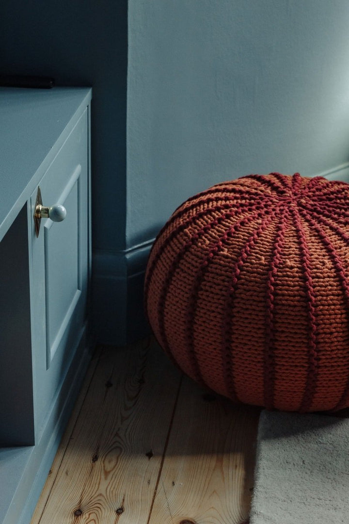 Knitted pouffe ZIGGY | TERRACOTTA - Zuri House
