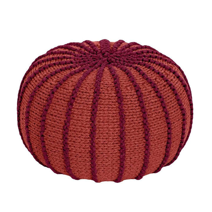 Knitted pouffe ZIGGY | TERRACOTTA - Zuri House