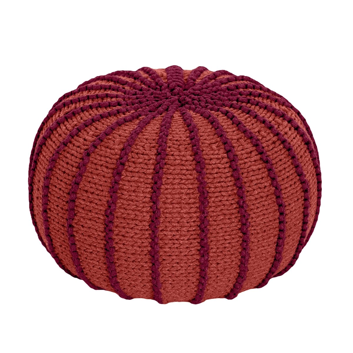 Knitted pouffe ZIGGY | TERRACOTTA - Zuri House
