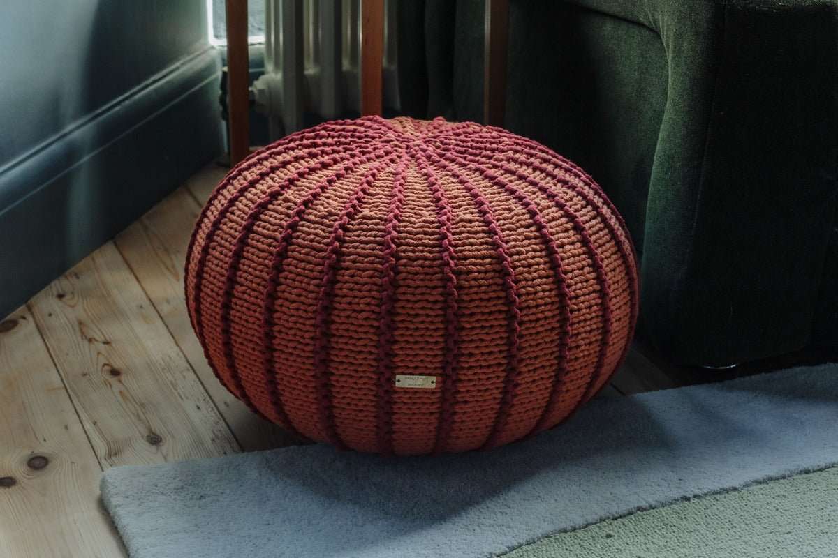 Knitted pouffe ZIGGY | TERRACOTTA - Zuri House