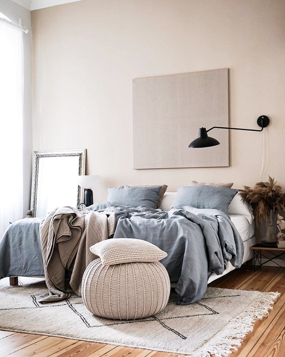 Knitted square cushion | BEIGE - Zuri House