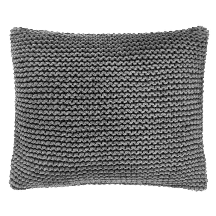 Knitted square cushion | DARK GREY - Zuri House