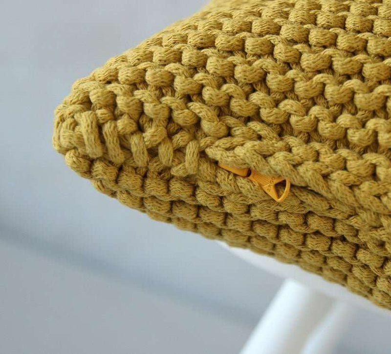 Knitted square cushion | GOLDEN KIWI - Zuri House